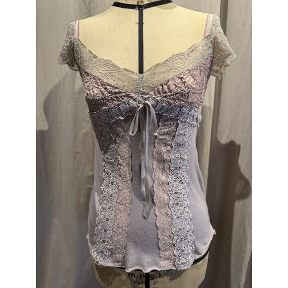 Ann Ferriday Tops - Vintage Stock Ann Ferriday Cotton, Silk, Lace Sweetheart Fairy Corset Top S
